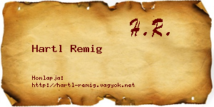 Hartl Remig névjegykártya